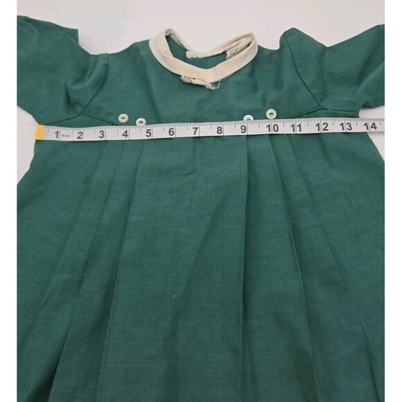 Vintage JC Penney Penn Prest Toddler Circle Dress Green Size 3 Made In USA 15832 - Picture 5 of 8